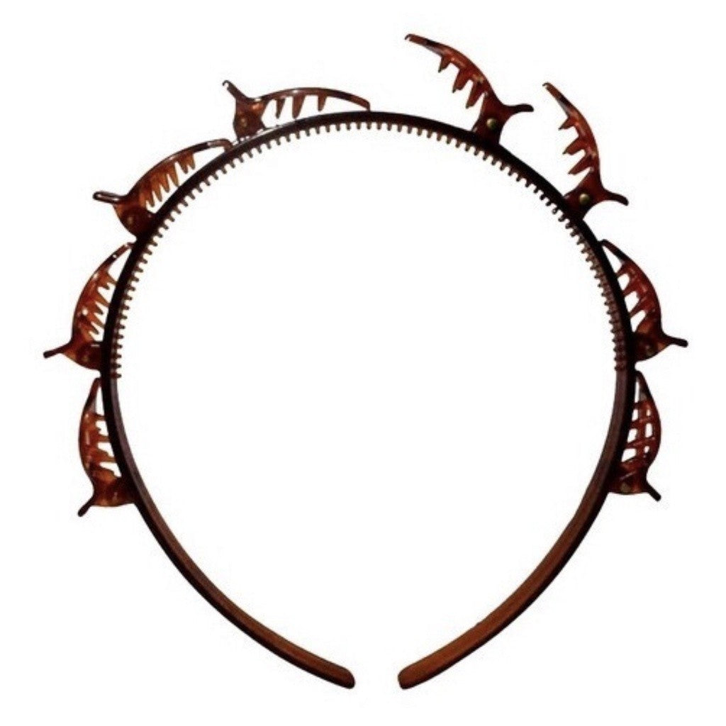 Tiara prendedora marrom