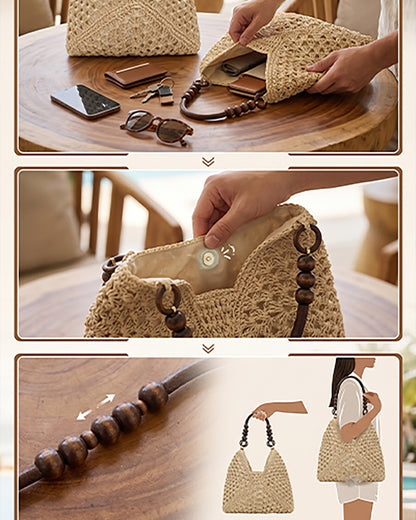 Bolsa de palha - detalhes de trama e alça