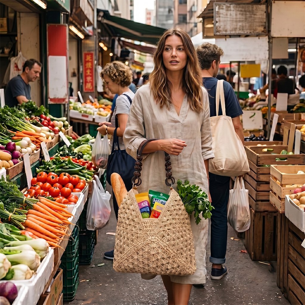 Bolsa de palha no mercado